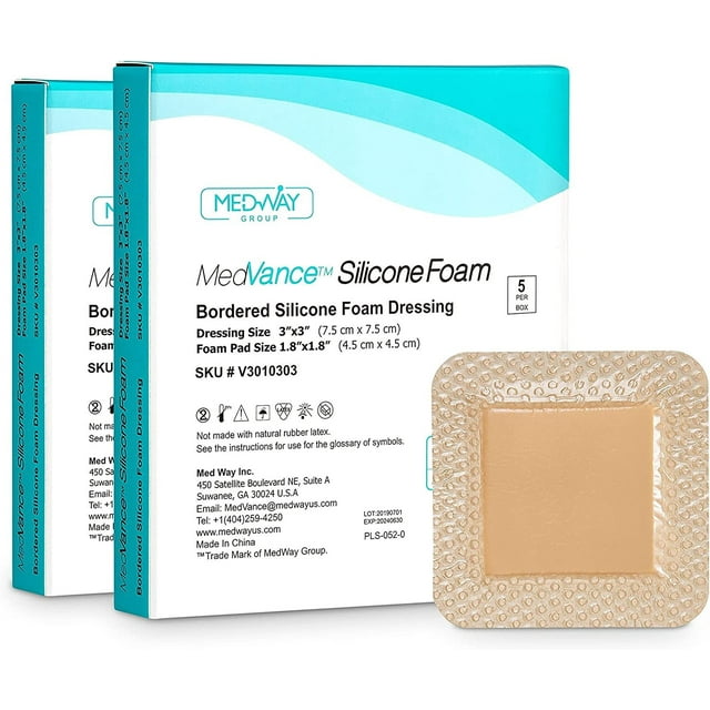 MedVanceTM Silicone Bordered Silicone Adhesive Foam Dressing, Size 3