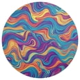 thumbnail image 2 of Round Grid Placemat ,One Sizex6, Round Placemat, PVC Plate Mat，15.4 Inch Non-Slip and Heat Resistant, Table Placemat, Dining Room Placemat Colored Waves, 2 of 7