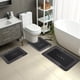 thumbnail image 2 of 3 Piece Bathroom Toilet Mat Set Super Absorbent Dry Washable Non Slip Backing For Safe And Easy Cleaning Perfects For Any Home Hotel Shower Room, 2 of 6