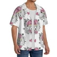 thumbnail image 2 of Uemuo Cartoon Poodle Dog Pattern Cotton Linen Short Sleeve Shirts,Casual Lightweight Button Down Shirts,Vacation Beach Summer Tops-, 2 of 7