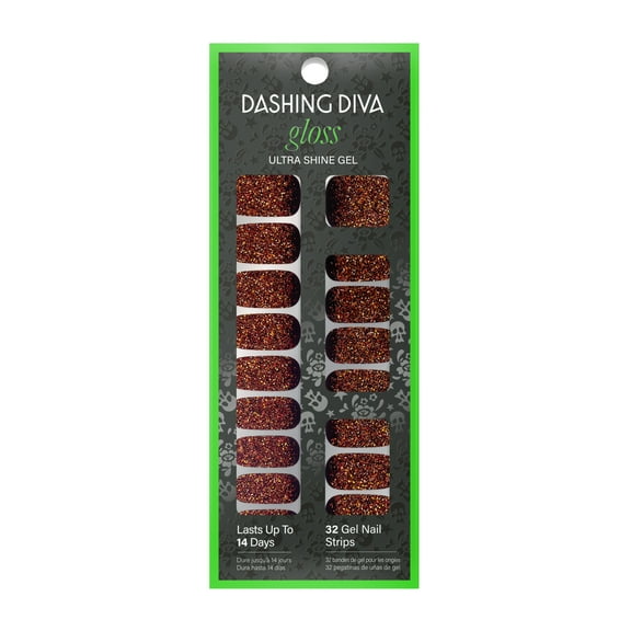 Dashing Diva Gloss Ultra Shine Gel Nail Stickers Palette, Halloween Collection, Jackie Baby, 32ct