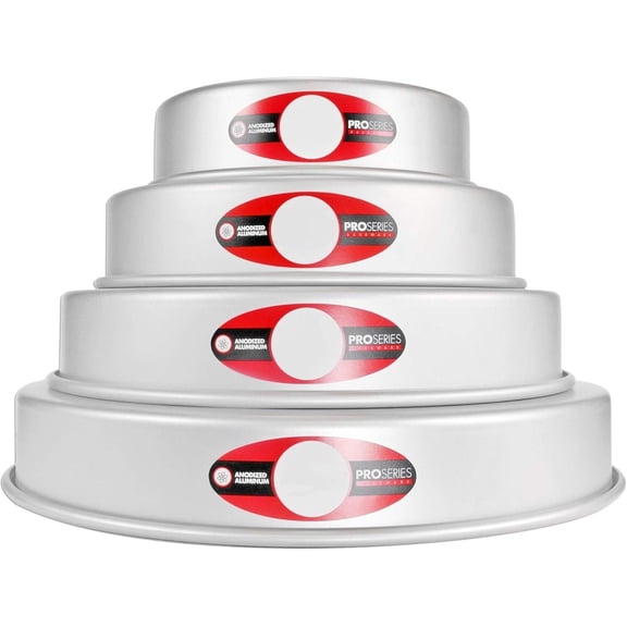 4-Tiered Even Round Cake Pan Set, 2 Inch Depth