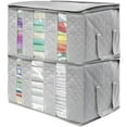 thumbnail image 1 of Sorbus Foldable Storage Bag Organizers, 3 Sections, 2 Pack, Gray, 1 of 6