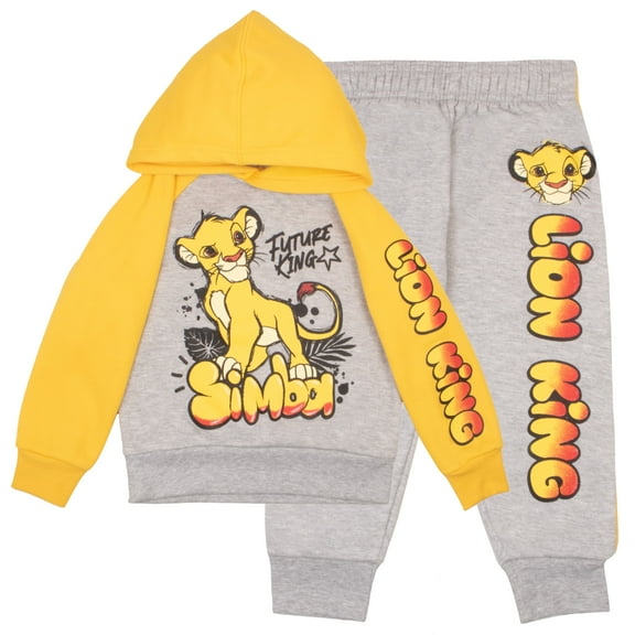 Disney The Lion King Boys Matching Sets Simba Pullover Hoodie and Jogger Fleece Set for Boys 2 Piece Bundle (Size 3T-8)