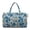 Blue Floral, variant on Lightweight Carry On Personal Item for Vacation Women Stylish Duffle with Polyester Fabric & Luggage Handle Strap, Blue Ikat Line Pattern
