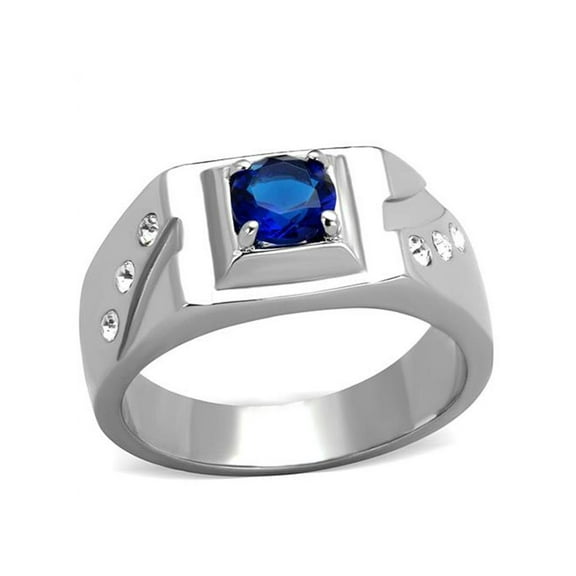 1.02 Ct Round Cut Blue Montana Cz Stainless Steel Fashion Ring Men's Size 13