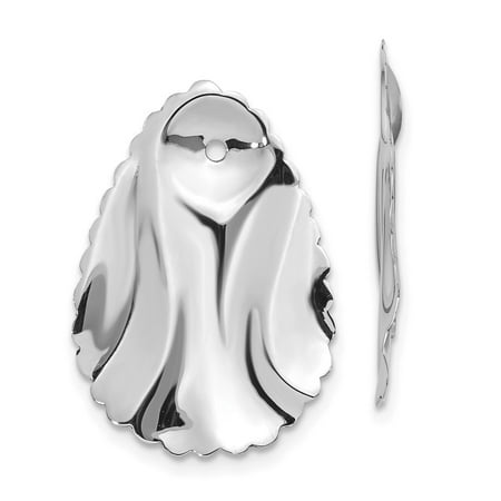 Polished Hammered Oval Earrings - 14K White Gold Polished Hammered Oval Earrings Jackets