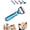 Blue Small, variant on Premium Dematting Comb for Dogs and Cats, Gentle Deshedding Brush with Curved Stainless Steel Teeth, Professional Undercoat Rake for Tangles, Knots, and Loose Fur