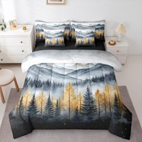 Homewish Minimalist Grid Bedding Comforter Set 7pcs for Kids Teens Adults,Geometric Buffalo Plaid Queen Bedding Sets Super Cozy,Orange Brown Queen Sheet Sets,Luxury Bedroom Decor,Reversible