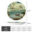 thumbnail image 2 of Picia Serene Coastal Blue Sky Pattern Bone China Decorative Plate – Wall Decor with Stand and Adhesive, Elegant Ornament for Living Room, Office, or Entryway-7in, 2 of 6