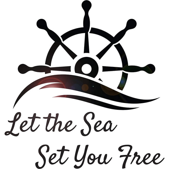 Wall Decal Wheel Ship's Ocean Sea Nautical Style Vinyl Decor