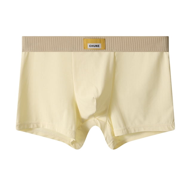 Boxers for Men, Mid-waist Solid Color Breathable Ice Silk Fabric with 360° Friction-Free Design, Lightweight and Quick-Dry for Daily Wear