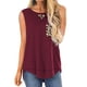 thumbnail image 2 of Jersey con cuello redondo para mujer, camiseta sin mangas con empalme, chaleco Pompotops lopia996891, 2 of 6