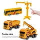 thumbnail image 4 of Juego de vehículos de construcción | Juego de juguetes de fundición a presión de 13 piezas | Camión volquete giratorio de grúa torre Autobús con estación de gas, señales de tráfico, tambores de, 4 of 6