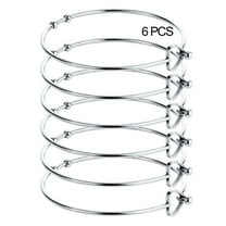 Alexcraft Cuff Bracelet 14K Gold/Silver Plated Unisex Simple Bracelets Fashion Jewelry Open Bangle Cuff Bracelets, Heart Style, 6Pcs