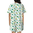 thumbnail image 3 of Naloa Pineapple Women's Short-Sleeved Pajama Set, Loungewear, Summer pajamas, Breathable Cozy - Small, 3 of 6