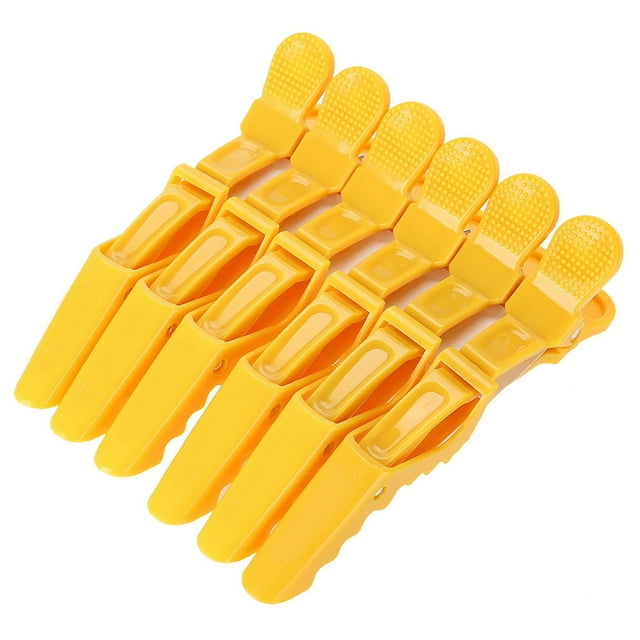6Pcs Cheveux, Glisser Simple Pince à Cheveux Outil Anti-Barbier Section Chaude Griffe Fermoirs Noir