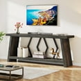 thumbnail image 5 of Tribesigns 70.86-Inch Long Sofa Table, 2-Tier Narrow Console Table with Storage, Wood Foyer Entryway Couch Table for Hallway, Entrance, Dark Gray, 5 of 5