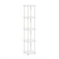 thumbnail image 1 of Furinno Turn-N-Tube 5-Tier Corner Square Rack Display Shelf, White/White, 1 of 1