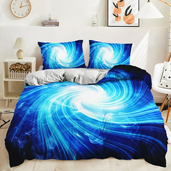 Hosima 3-Piece 3D Digital Printed Polyester Down Quilt Cover With Multiple Patterns Full Size Bedroom Decorative Bedding set,DIX54-Twin