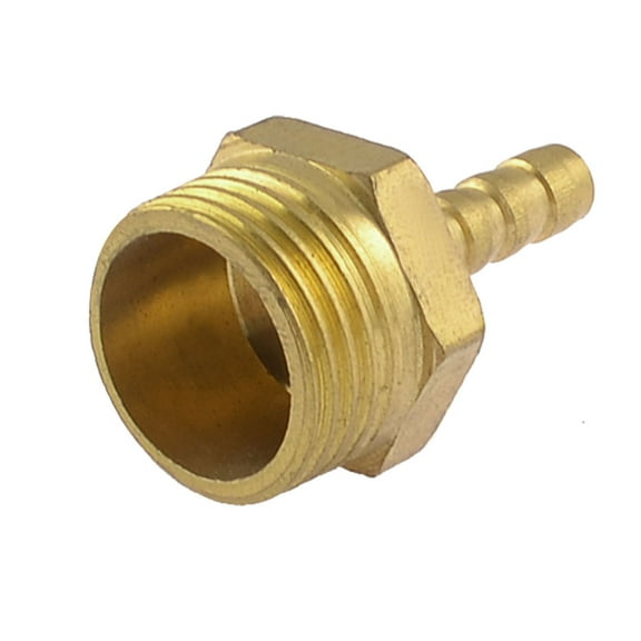 Unique Bargains 20mm 1/2" PT Male Thread 6mm Hose Barb Nipple Fitting Brass Quick Coupler