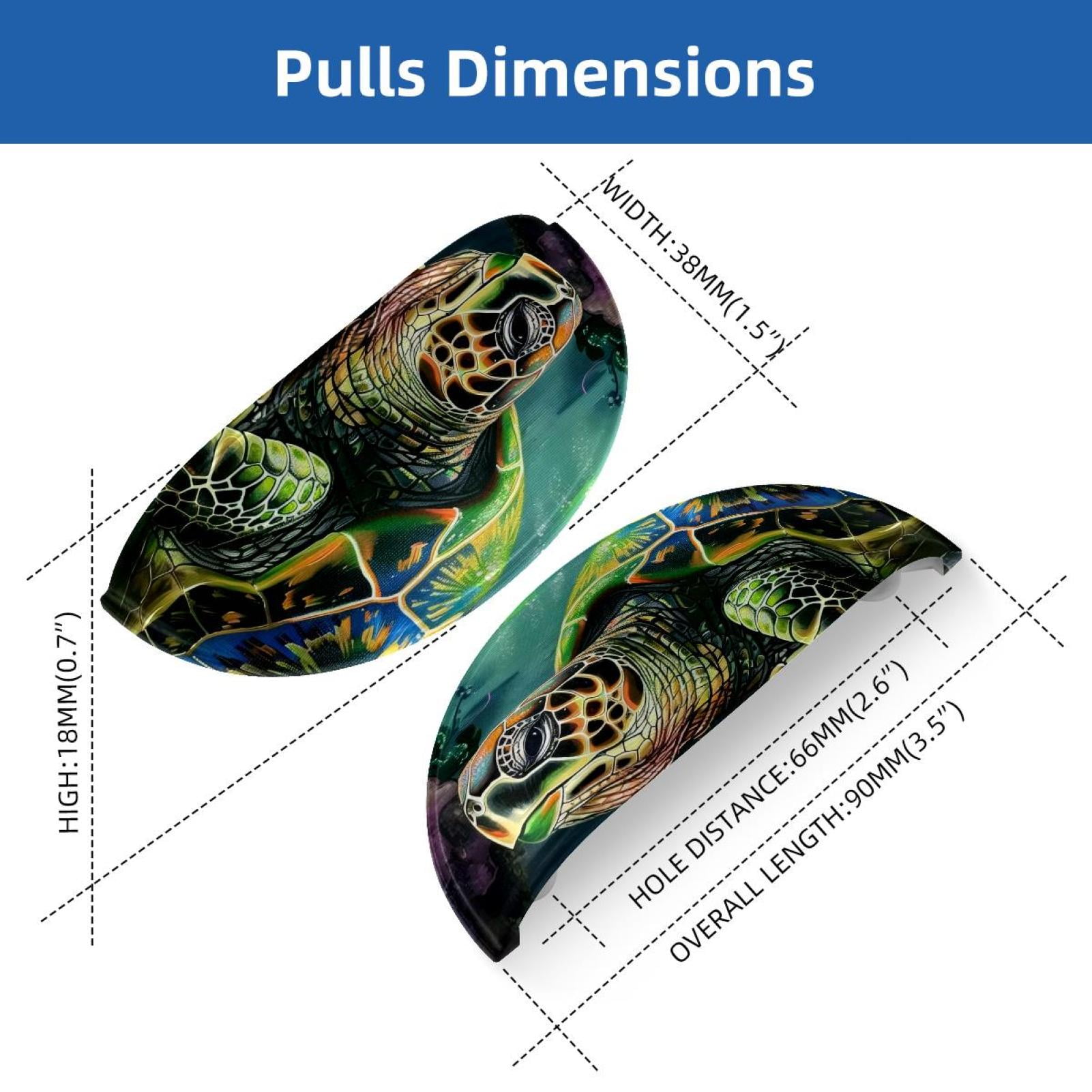 PhooArto 6 Pcs Cup Drawer Pulls, Ocean Underwater Sea Turtle Shell Shape Handles Cabinet Knobs for Dresser Cupboard Closet Wardrobe with Screws