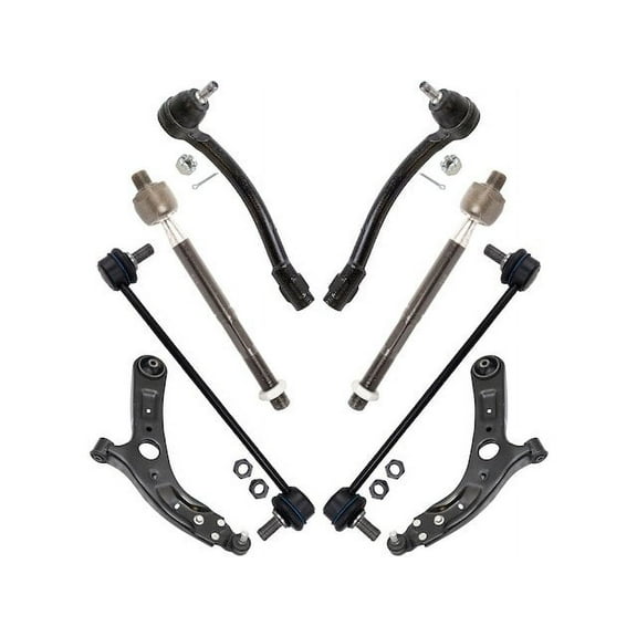 Front Control Arm Ball Joint Tie Rod and Sway Bar Link Kit 8 Piece - Compatible with 2014 - 2019 Kia Soul 2015 2016 2017 2018