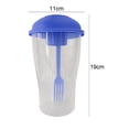 thumbnail image 3 of Batería de Cocina Taza portátil con tenedor - Recipiente de comida bajo en calorías para avena de cereales (azul), 3 of 6