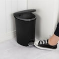 thumbnail image 5 of Sterilite 2.6 Gallon Ultra StepOn Wastebasket w/ Titanium Pedal & Liner (2 Pack), 5 of 7