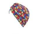 thumbnail image 1 of Ladies Turban Polyester Reusable Washable Foldable Decorative Cap Indoor Outdoor Walking Working Head Bonnet Beanie Triangular Blue, 1 of 7