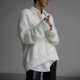 thumbnail image 5 of Suéter de punto tipo visón, cárdigan de otoño e invierno, holgado, de manga larga, con cuello en V, para mujer, 5 of 6