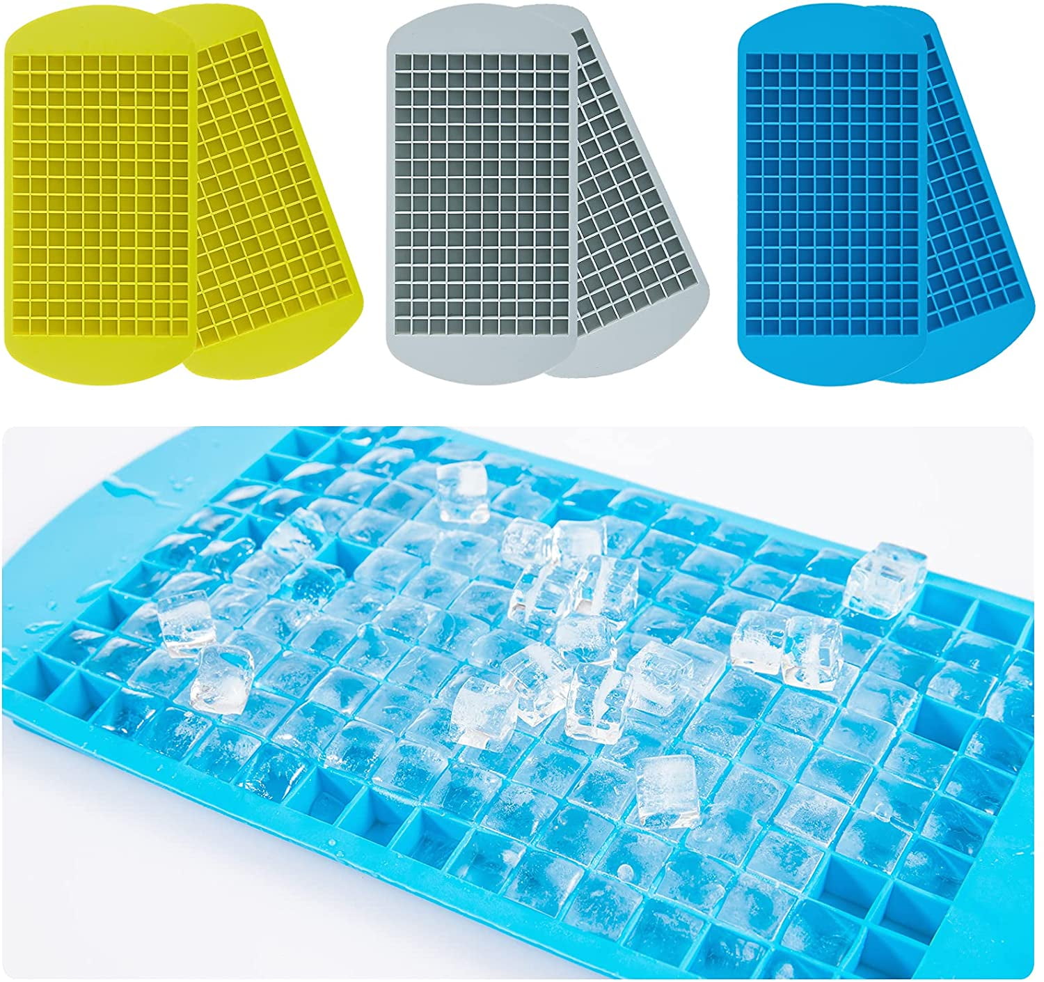 Ice Cube Maker Molds 160 Grids Mini Small Trays Silicone Bar Whiskey Cocktails 