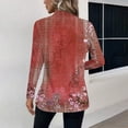 thumbnail image 5 of Women's Fashion Athleisure Long-Sleeve Vintage Floral Print Stand Collar Polo Shirt Top, Comfortable & Skin-Friendly & Breathable, Gifts for Women, 5 of 6