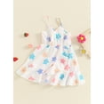 thumbnail image 3 of Musuos Kid Girls Summer Slip Dress 1-6Years Casual Floral/Strawberry Print Sleeveless A-Line Ruffles Dress for Daily Cute Clothes, 3 of 9