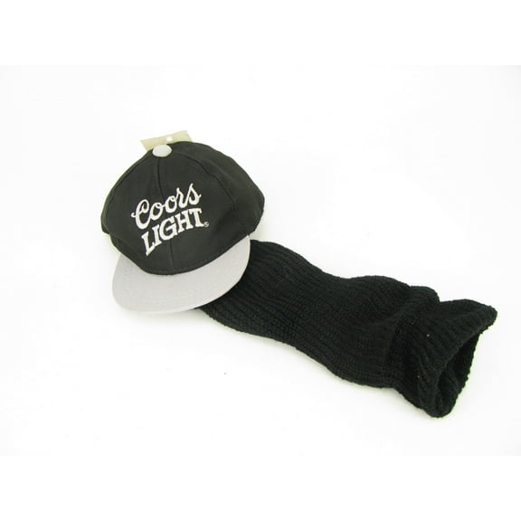 NEW Coors Light Golf Driver Headcover Sock with Hat 460cc Black/Silver