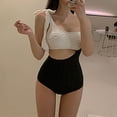 thumbnail image 5 of kamemir Plus Size Swimsuit or Women Two Piece Tankini Swimsuits for Women Tummy Control Bathing Suits Cutout Back Swim Tank Top with High Waisted Bottom(White,M), 5 of 6