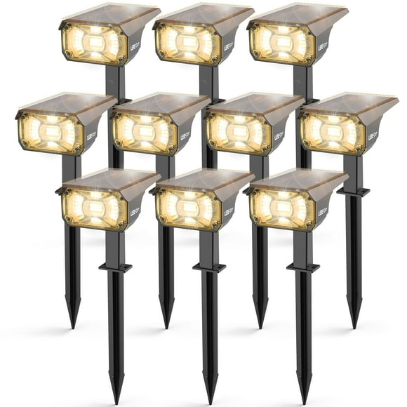 Focos solares LEREKAM, 40 LED, IP65, impermeables, paquete de 10