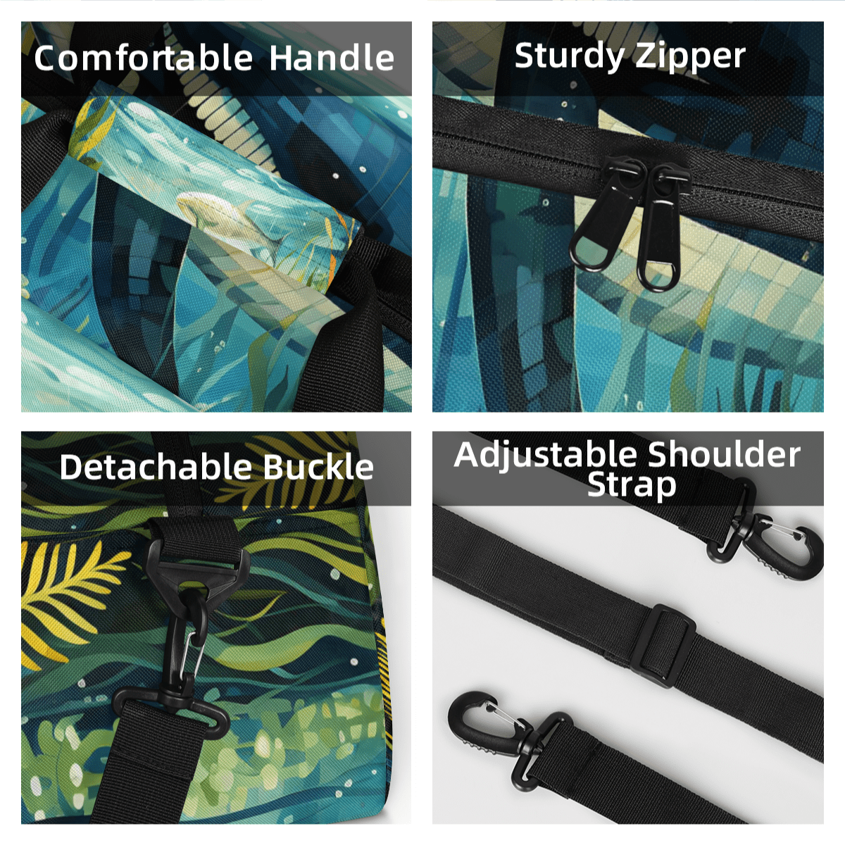 Herdesigns Dolphin Sports Duffle Bag for Women & Men, Ocean Animal Gym Bag Dance Bag Overnight Bag Carry On Weekender Travel Bag