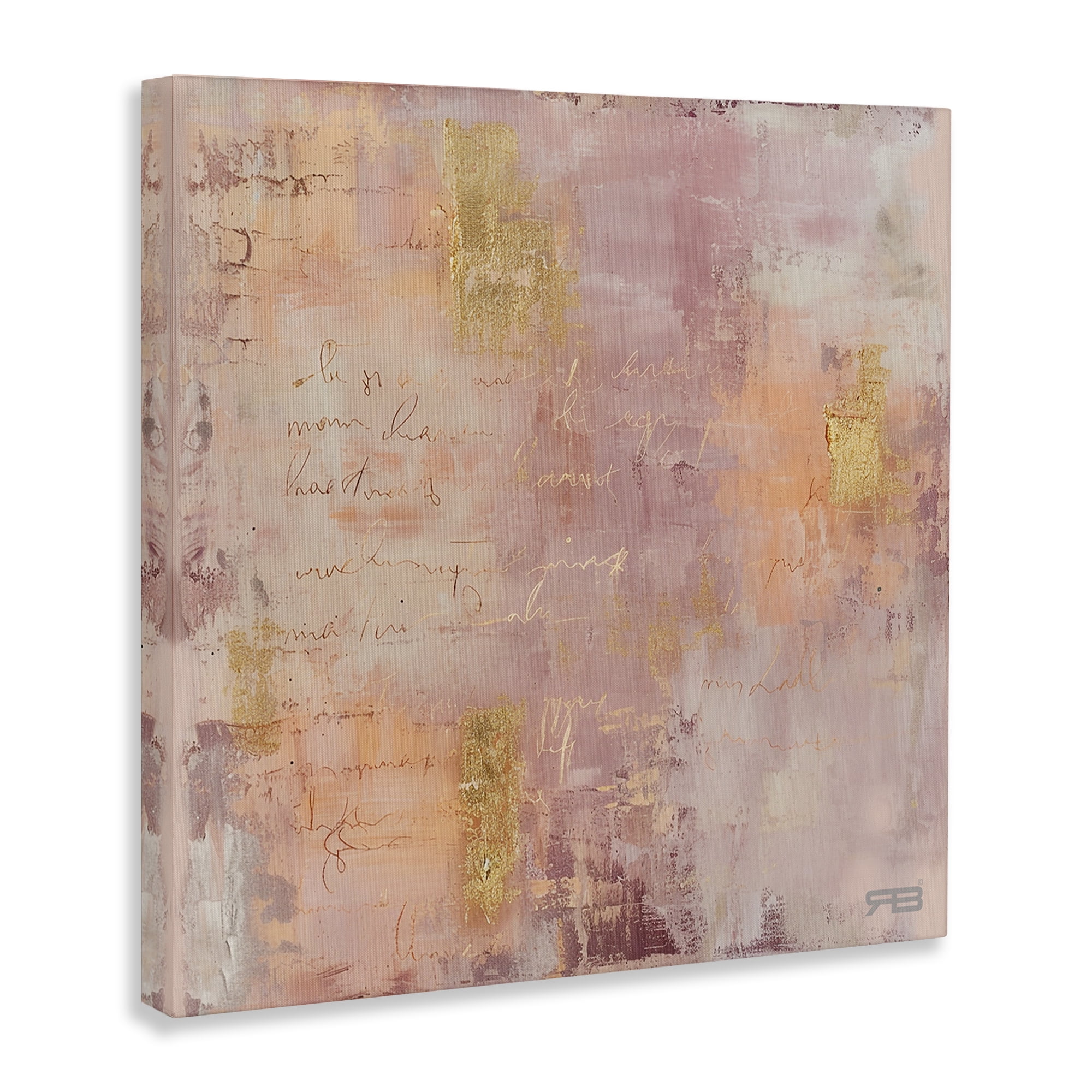 Stupell Industries Composition with Glam Script Abstract Painting Wrapped Canvas Art Print Wall Art, 17 x 17