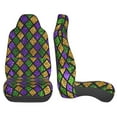 thumbnail image 3 of Pofeuu Mardi Gras Shiny Green Purple Print Automotive Car Seat Covers Flat Cloth Full Set Seat Covers,Car Seat Covers front seats for Cars Trucks and SUVs(Two packs), 3 of 7