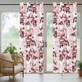 thumbnail image 4 of Red Botanical Outdoor Curtains for Patio Waterproof, Windproof Privacy Curtains with Weighted Bottom, Vintage Nature Flower Floral Outside Drapes for Picnic Garage Backyard Cabana 54"x108" 2 Panel, 4 of 8