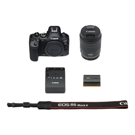Canon - EOS R6 Mark II Mirrorless Camera with RF 24-105mm f/4L IS USM Lens - Black