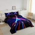 thumbnail image 2 of Manfei Abstract Lightsaber Comforter Set Twin Size,Geometric Lines Gradient Twin Comforter Sets Microfiber for Kids Teens Boys Girls,Video Game Gamepads Breathable Bedding Set, 2 of 7