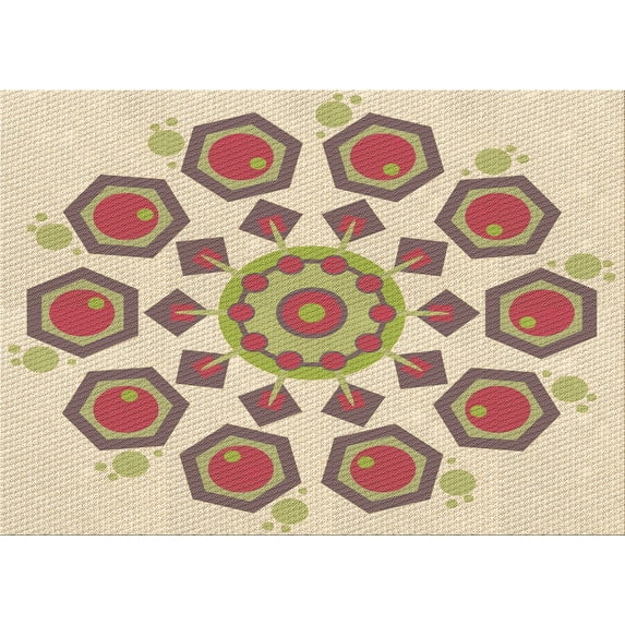 Ahgly Company Machine Washable Indoor Rectangle Transitional Khaki Gold Area Rugs, 5' x 8'