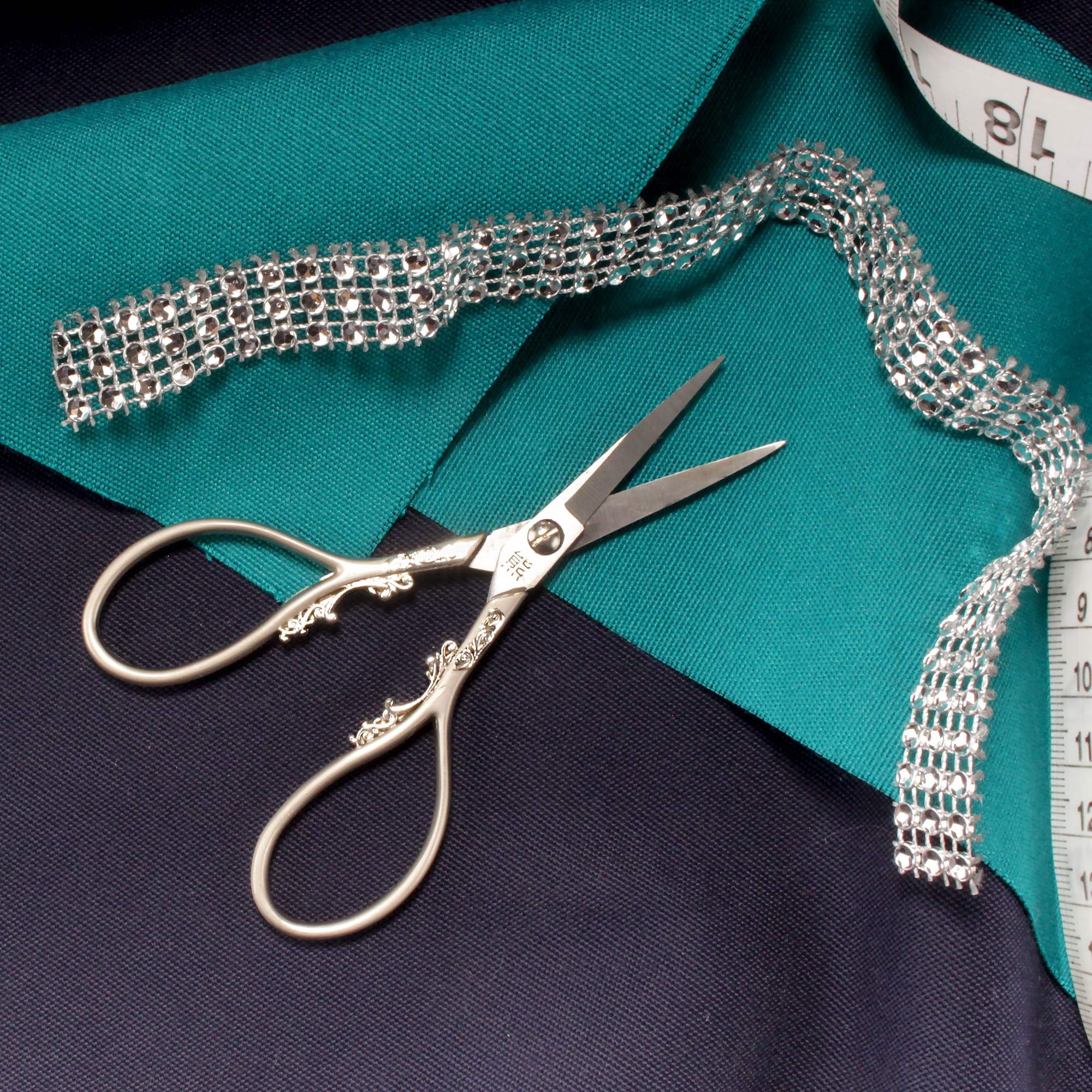 JubileeYarn Heirloom Craft Embroidery Scissors w/ Decorative Cast Handles Classic Scrollwork Motif - cs05 Assortment