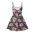 thumbnail image 2 of Jeiento Sugar Skull Dresses for Women Summer Dresses Casual Sleeveless Loose Tank Dress Flower Soft High Waistline Knee Length Dress for Party Travel, Size L, 2 of 7