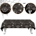 thumbnail image 5 of LHNFT 3Pcs 42x71 Inch Spider Web Plastic Tablecloth - Black Spiderweb with Spiders Designs, Disposable Rectangle Table Cover for Dining, Birthday, Halloween, Spooky Themed Indoor Outdoor Decorations, 5 of 6