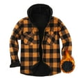 thumbnail image 6 of LTTVQM Mens Flannel Jacket Plaid Sherpa Fleece Lined Hoodies Button Down Long Sleeve Shirt Jackets Winter Outdoor Warm Coats Yellow M, 6 of 6