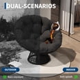 thumbnail image 4 of Large Papasan Chair, 37" Round Wicker Chair with Extra-Thick Soft Fabric Cushion & 360° Swivel Base for Outdoor/Indoor Use, Black, 4 of 8