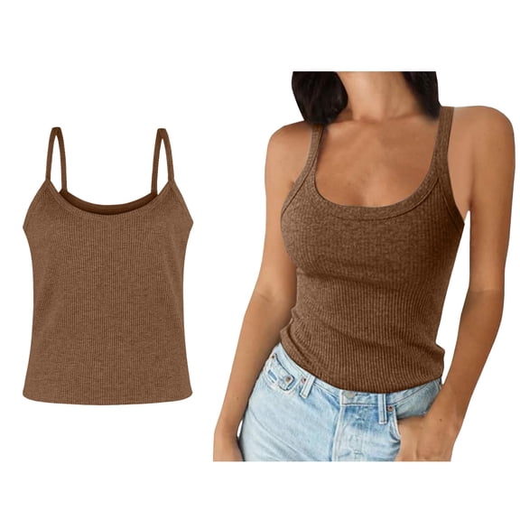 Womens Tank Top Sleeveless Crew Neck Fitting Basic Tops Woman Summer Clothes Trendy Tops for Women